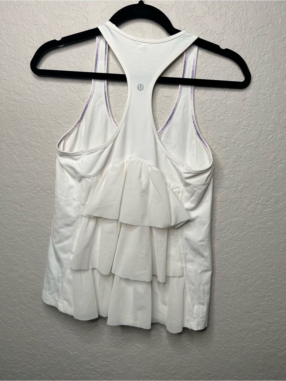 Lululemon White Racerback Ruffle Back Tank Top - Picture 3 of 9